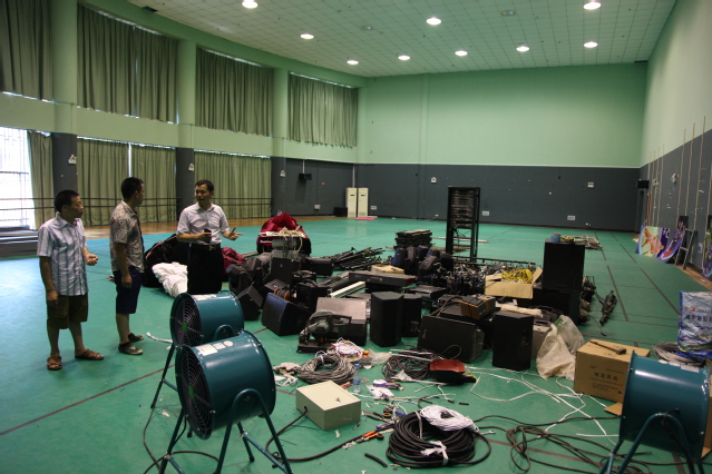 体育馆二楼改造施工现场